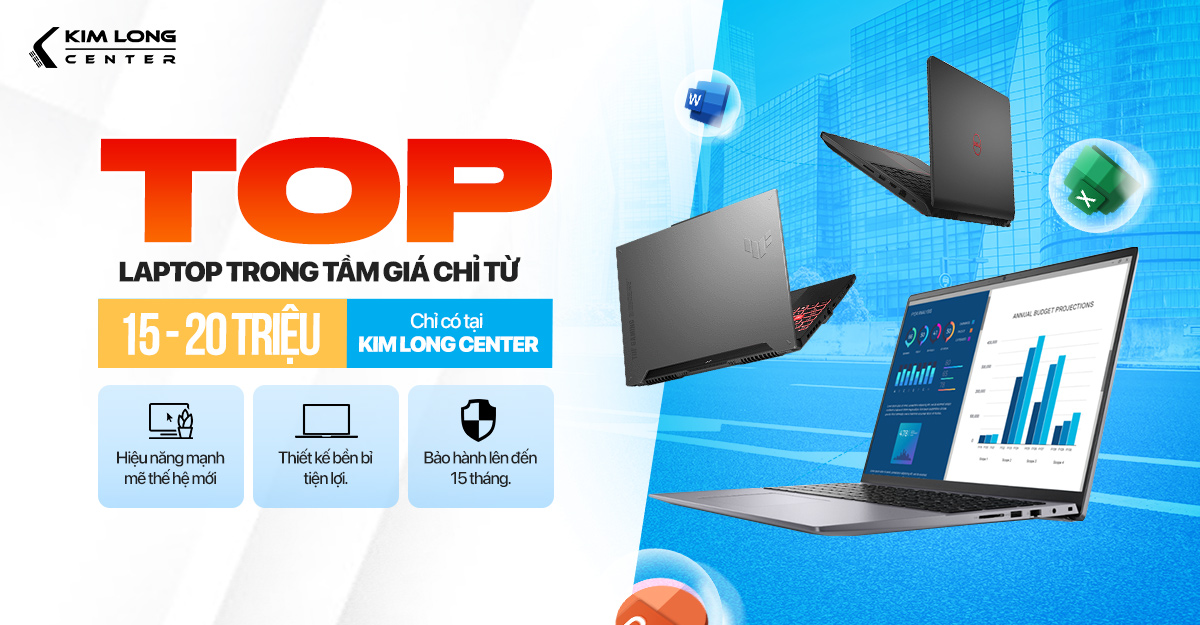 Top laptop tầm giá từ 15-20 triệu đáng mua nhất 2026